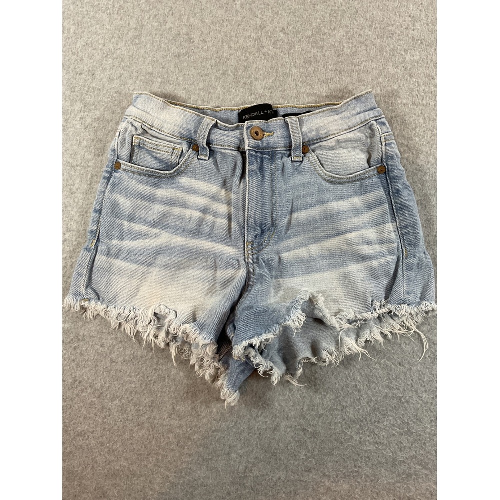 Kendall + Kylie The Drifter High Rise Cut Off Denim Shorts Light Wash 1/25 #809